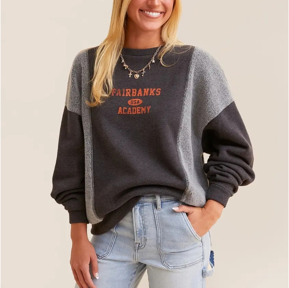 Gray and Black Women's Sweatshirt